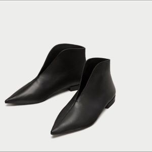 *NEW* ZARA Leather Slip-on Ankle Boots